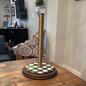 Gold and Black Checkered Paper Towel Holder